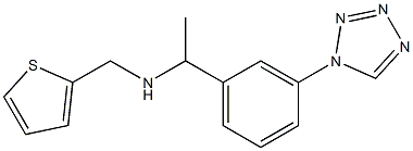 {1-[3-(1H-1,2,3,4-tetrazol-1-yl)phenyl]ethyl}(thiophen-2-ylmethyl)amine,,结构式