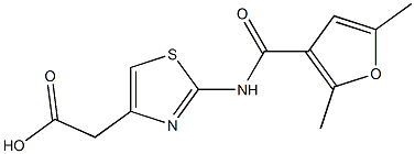 {2-[(2,5-dimethyl-3-furoyl)amino]-1,3-thiazol-4-yl}acetic acid 结构式