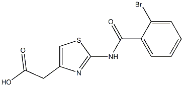 {2-[(2-bromobenzoyl)amino]-1,3-thiazol-4-yl}acetic acid Struktur