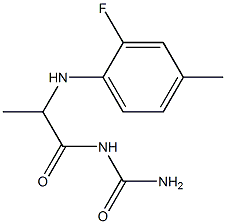 {2-[(2-fluoro-4-methylphenyl)amino]propanoyl}urea 化学構造式