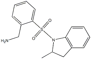 {2-[(2-methyl-2,3-dihydro-1H-indole-1-)sulfonyl]phenyl}methanamine,,结构式