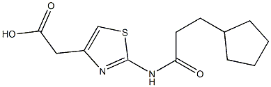 {2-[(3-cyclopentylpropanoyl)amino]-1,3-thiazol-4-yl}acetic acid 结构式