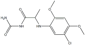 {2-[(5-chloro-2,4-dimethoxyphenyl)amino]propanoyl}urea,,结构式