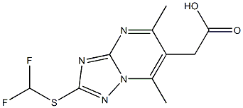 {2-[(difluoromethyl)thio]-5,7-dimethyl[1,2,4]triazolo[1,5-a]pyrimidin-6-yl}acetic acid,,结构式