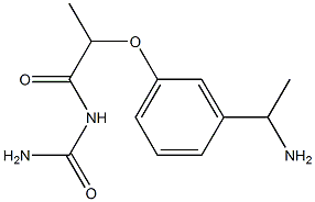 {2-[3-(1-aminoethyl)phenoxy]propanoyl}urea 化学構造式