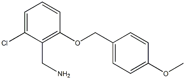 {2-chloro-6-[(4-methoxyphenyl)methoxy]phenyl}methanamine 结构式