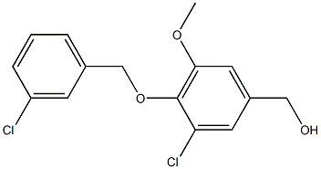 {3-chloro-4-[(3-chlorophenyl)methoxy]-5-methoxyphenyl}methanol Structure