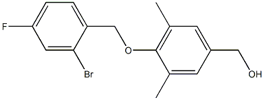 {4-[(2-bromo-4-fluorophenyl)methoxy]-3,5-dimethylphenyl}methanol Structure
