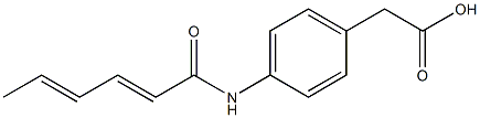 {4-[(2E,4E)-hexa-2,4-dienoylamino]phenyl}acetic acid Structure