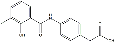 {4-[(2-hydroxy-3-methylbenzoyl)amino]phenyl}acetic acid 化学構造式