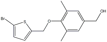 {4-[(5-bromothiophen-2-yl)methoxy]-3,5-dimethylphenyl}methanol,,结构式