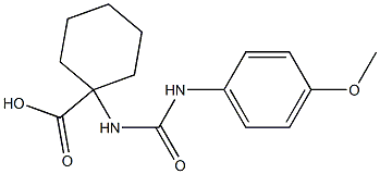 1-({[(4-methoxyphenyl)amino]carbonyl}amino)cyclohexanecarboxylic acid,,结构式