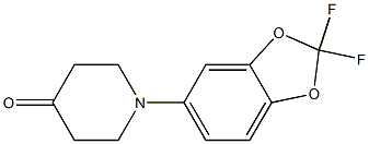 1-(2,2-difluoro-1,3-benzodioxol-5-yl)piperidin-4-one Struktur