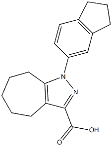 1-(2,3-dihydro-1H-inden-5-yl)-1,4,5,6,7,8-hexahydrocyclohepta[c]pyrazole-3-carboxylic acid Structure