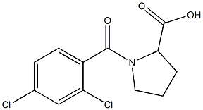 1-(2,4-dichlorobenzoyl)pyrrolidine-2-carboxylic acid,,结构式