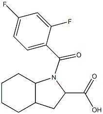 1-(2,4-difluorobenzoyl)octahydro-1H-indole-2-carboxylic acid,,结构式