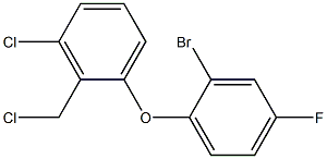 1-(2-bromo-4-fluorophenoxy)-3-chloro-2-(chloromethyl)benzene Struktur