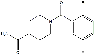 1-(2-bromo-5-fluorobenzoyl)piperidine-4-carboxamide 化学構造式