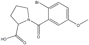 1-(2-bromo-5-methoxybenzoyl)pyrrolidine-2-carboxylic acid Struktur