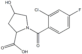 1-(2-chloro-4-fluorobenzoyl)-4-hydroxypyrrolidine-2-carboxylic acid Structure