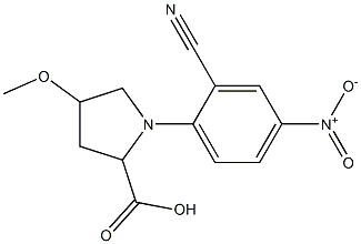 1-(2-cyano-4-nitrophenyl)-4-methoxypyrrolidine-2-carboxylic acid 结构式