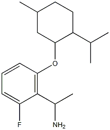 1-(2-fluoro-6-{[5-methyl-2-(propan-2-yl)cyclohexyl]oxy}phenyl)ethan-1-amine,,结构式