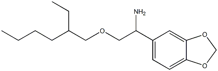 1-(2H-1,3-benzodioxol-5-yl)-2-[(2-ethylhexyl)oxy]ethan-1-amine 化学構造式