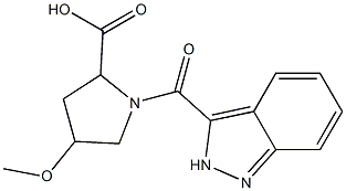 1-(2H-indazol-3-ylcarbonyl)-4-methoxypyrrolidine-2-carboxylic acid Struktur