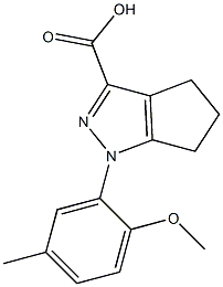 1-(2-methoxy-5-methylphenyl)-1H,4H,5H,6H-cyclopenta[c]pyrazole-3-carboxylic acid 化学構造式