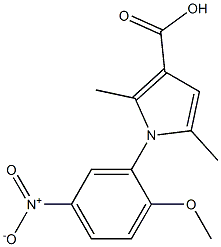 1-(2-methoxy-5-nitrophenyl)-2,5-dimethyl-1H-pyrrole-3-carboxylic acid 化学構造式