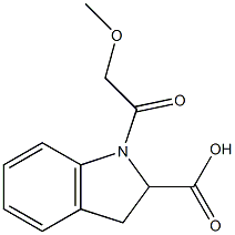 1-(2-methoxyacetyl)-2,3-dihydro-1H-indole-2-carboxylic acid,,结构式