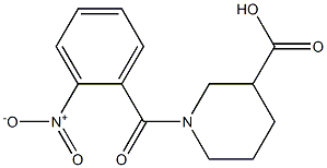 1-(2-nitrobenzoyl)piperidine-3-carboxylic acid 化学構造式