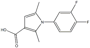 1-(3,4-difluorophenyl)-2,5-dimethyl-1H-pyrrole-3-carboxylic acid 结构式