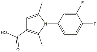 1-(3,4-difluorophenyl)-2,5-dimethyl-1H-pyrrole-3-carboxylic acid,,结构式