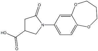 1-(3,4-dihydro-2H-1,5-benzodioxepin-7-yl)-5-oxopyrrolidine-3-carboxylic acid,,结构式