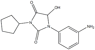 1-(3-aminophenyl)-3-cyclopentyl-5-hydroxyimidazolidine-2,4-dione 化学構造式