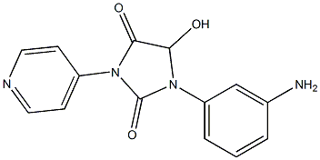 1-(3-aminophenyl)-5-hydroxy-3-(pyridin-4-yl)imidazolidine-2,4-dione 化学構造式