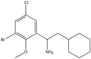 1-(3-bromo-5-chloro-2-methoxyphenyl)-2-cyclohexylethan-1-amine,,结构式