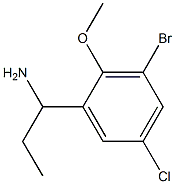 1-(3-bromo-5-chloro-2-methoxyphenyl)propan-1-amine,,结构式