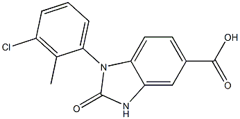 1-(3-chloro-2-methylphenyl)-2-oxo-2,3-dihydro-1H-1,3-benzodiazole-5-carboxylic acid 结构式