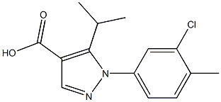 1-(3-chloro-4-methylphenyl)-5-(propan-2-yl)-1H-pyrazole-4-carboxylic acid Struktur