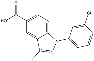 1-(3-chlorophenyl)-3-methyl-1H-pyrazolo[3,4-b]pyridine-5-carboxylic acid 结构式