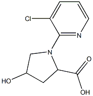 1-(3-chloropyridin-2-yl)-4-hydroxypyrrolidine-2-carboxylic acid Struktur