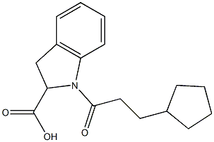 1-(3-cyclopentylpropanoyl)-2,3-dihydro-1H-indole-2-carboxylic acid Structure