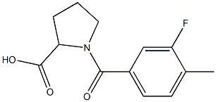 1-(3-fluoro-4-methylbenzoyl)pyrrolidine-2-carboxylic acid Structure