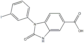 1-(3-iodophenyl)-2-oxo-2,3-dihydro-1H-1,3-benzodiazole-5-carboxylic acid 结构式