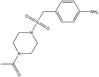 1-(4-{[(4-aminophenyl)methane]sulfonyl}piperazin-1-yl)ethan-1-one Struktur