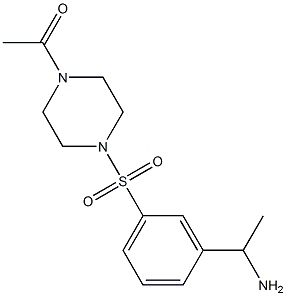 1-(4-{[3-(1-aminoethyl)benzene]sulfonyl}piperazin-1-yl)ethan-1-one Structure