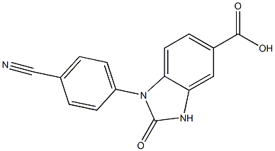 1-(4-cyanophenyl)-2-oxo-2,3-dihydro-1H-1,3-benzodiazole-5-carboxylic acid 结构式