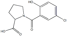 1-(5-chloro-2-hydroxybenzoyl)pyrrolidine-2-carboxylic acid 结构式